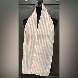 Vintage pink/white stripe scarf/headband, belt